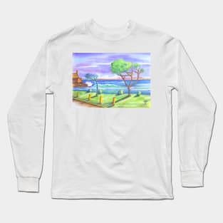 carcavelos. Forte de São Julião. afternoon greens Long Sleeve T-Shirt